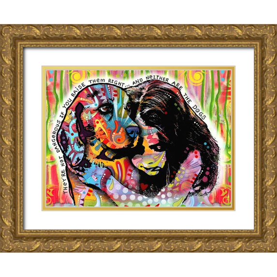 Dean Russo Collection 14x11 Gold Ornate Wood Framed with Double Matting Museum Art Print Titled - Theyre Not Dangerous