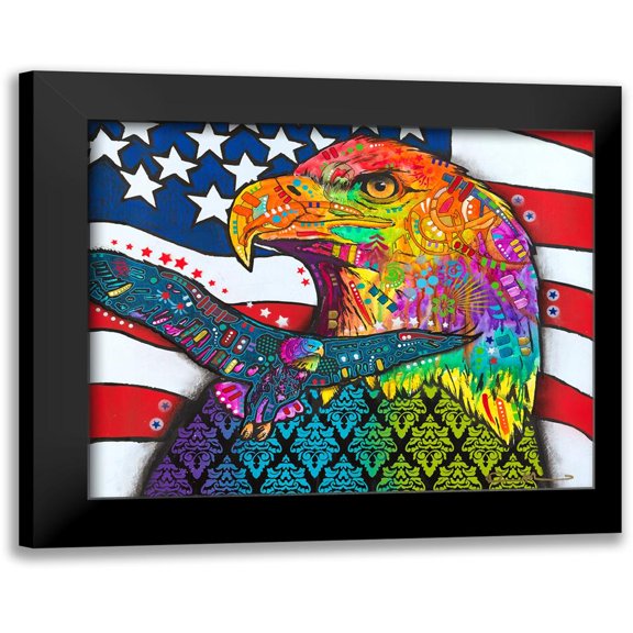 Dean Russo Collection 14x12 Black Modern Framed Museum Art Print Titled - American Eagle