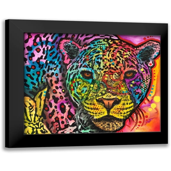 Dean Russo Collection 14x12 Black Modern Framed Museum Art Print Titled - Leopard Spots