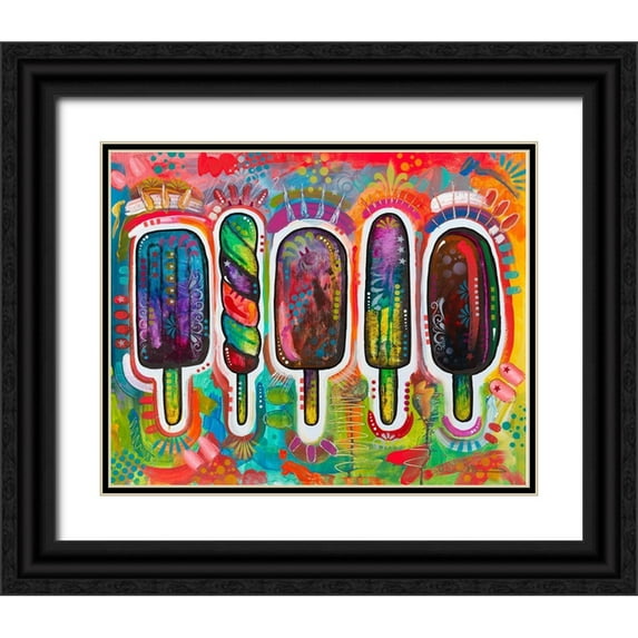 Dean Russo Collection 14x12 Black Ornate Wood Framed with Double Matting Museum Art Print Titled - Ice Pops 1