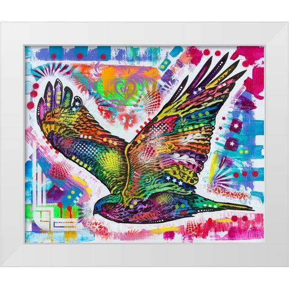 Dean Russo Collection 14x12 White Modern Wood Framed Museum Art Print Titled - Hawk