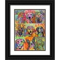 thumbnail image 1 of Dean Russo Collection 14x18 Black Ornate Wood Framed with Double Matting Museum Art Print Titled - Nine Up of Dogs, 1 of 4