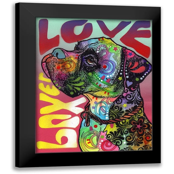 Dean Russo Collection 15x18 Black Modern Framed Museum Art Print Titled - Boxer Luv