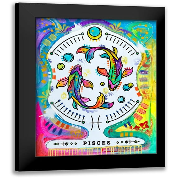 Dean Russo Collection 15x18 Black Modern Framed Museum Art Print Titled - Pisces