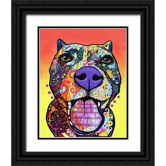 Dean Russo Collection 15x18 Black Ornate Wood Framed with Double Matting Museum Art Print Titled - Bark Don’t Bite