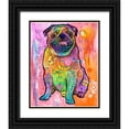 thumbnail image 1 of Dean Russo Collection 15x18 Black Ornate Wood Framed with Double Matting Museum Art Print Titled - Pugs And Kisses, 1 of 4