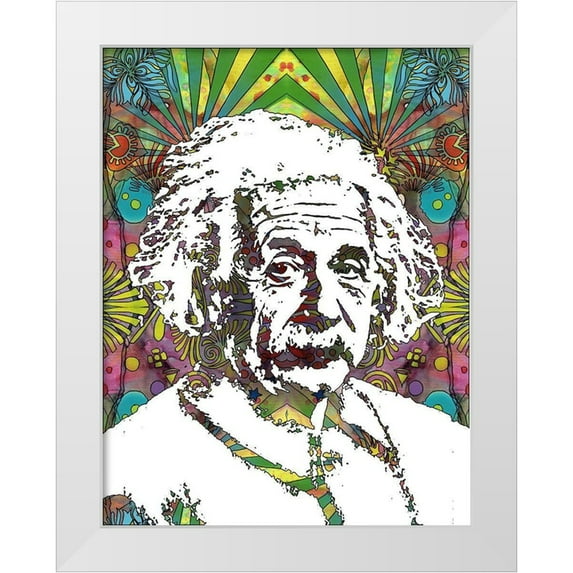 Dean Russo Collection 15x18 White Modern Wood Framed Museum Art Print Titled - Einstein 5