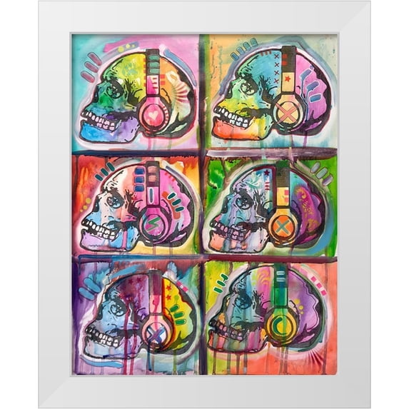 Dean Russo Collection 15x18 White Modern Wood Framed Museum Art Print Titled - Live Music 6UP