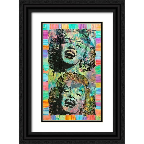 Dean Russo Collection 16x24 Black Ornate Wood Framed with Double Matting Museum Art Print Titled - Two Marilyns
