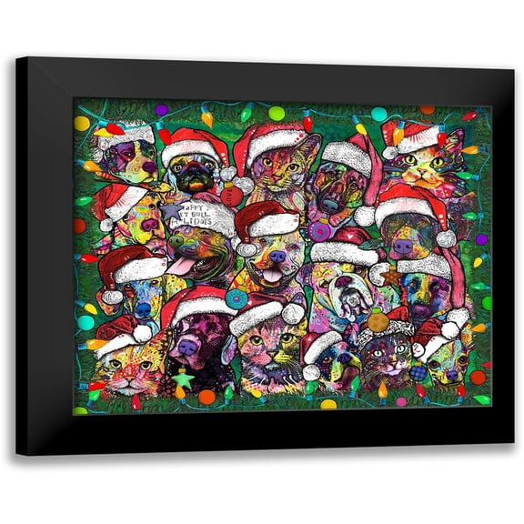 Dean Russo Collection 17x15 Black Modern Framed Museum Art Print Titled - Christmas Collage