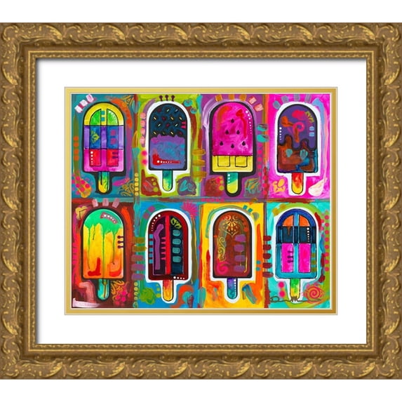 Dean Russo Collection 17x15 Gold Ornate Wood Framed with Double Matting Museum Art Print Titled - Ice Pops 2