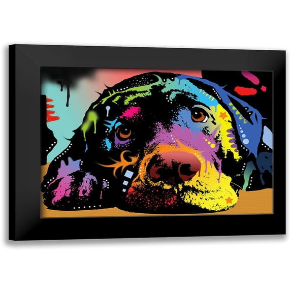 Dean Russo Collection 18x14 Black Modern Framed Museum Art Print Titled - Lying Lab