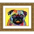 thumbnail image 1 of Dean Russo Collection 18x15 Gold Ornate Wood Framed with Double Matting Museum Art Print Titled - Pug, 1 of 4