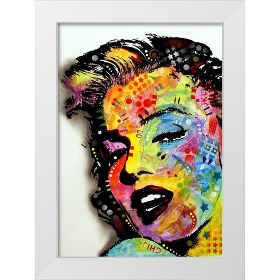 Dean Russo Collection 18x24 White Modern Wood Framed Museum Art Print Titled - Marilyn Monroe II