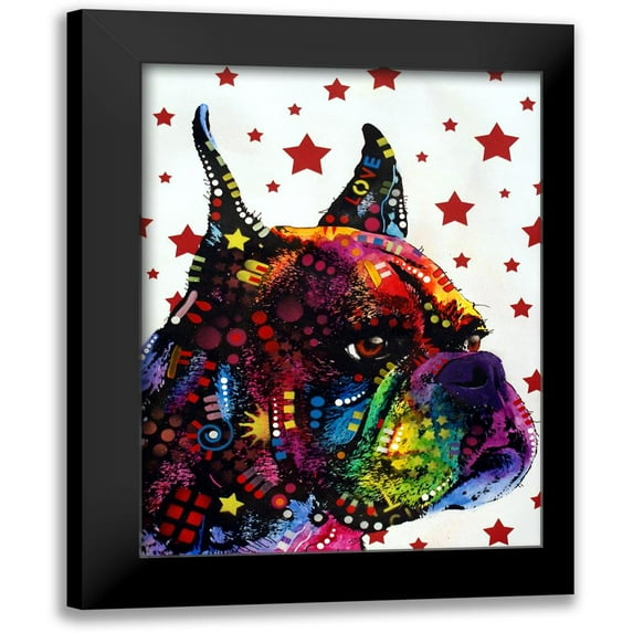 Dean Russo Collection 19x24 Black Modern Framed Museum Art Print Titled - Profile Boxer 2