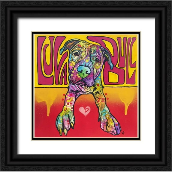 Dean Russo Collection 20x20 Black Ornate Wood Framed with Double Matting Museum Art Print Titled - Luva Bull