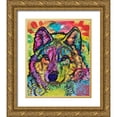 thumbnail image 1 of Dean Russo Collection 20x23 Gold Ornate Wood Framed with Double Matting Museum Art Print Titled - The Stare of the wolf, 1 of 4
