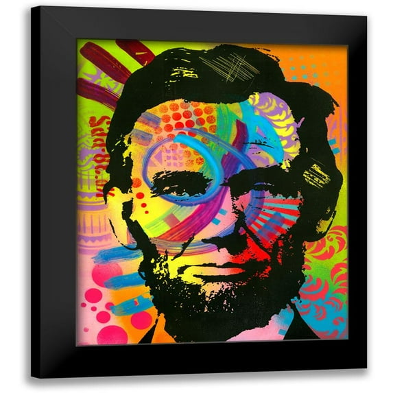 Dean Russo Collection 20x24 Black Modern Framed Museum Art Print Titled - Abraham Lincoln yeah bro