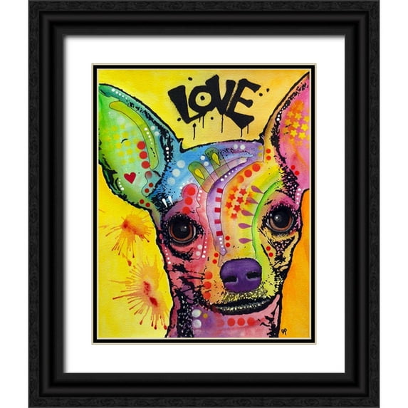 Dean Russo Collection 20x24 Black Ornate Wood Framed with Double Matting Museum Art Print Titled - Chihuahua Drip Love
