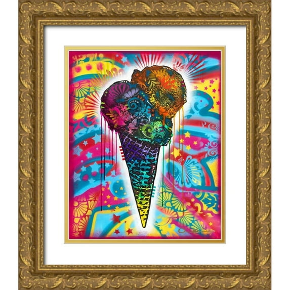 Dean Russo Collection 20x24 Gold Ornate Wood Framed with Double Matting Museum Art Print Titled - Ice Cream Cone
