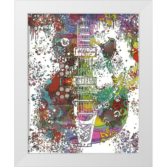 Dean Russo Collection 20x24 White Modern Wood Framed Museum Art Print Titled - Les Paul Whammy