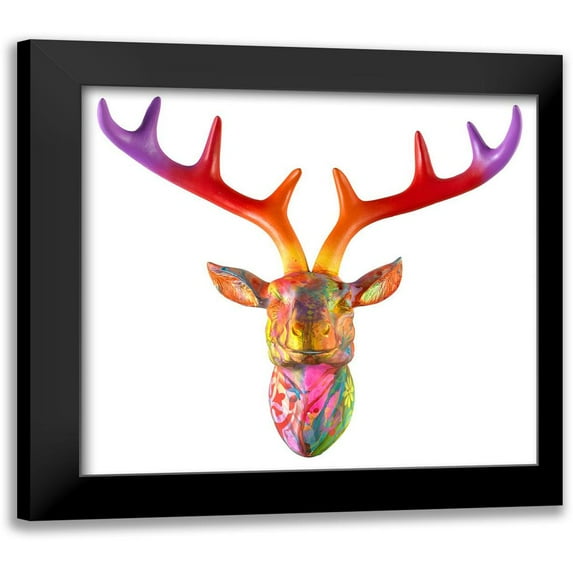 Dean Russo Collection 21x20 Black Modern Framed Museum Art Print Titled - Deer Bust