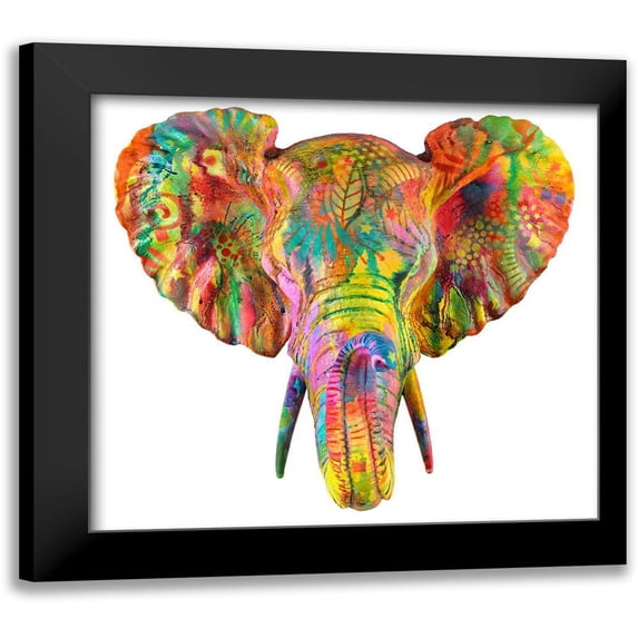 Dean Russo Collection 21x20 Black Modern Framed Museum Art Print Titled - Elephant 2