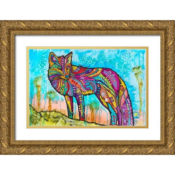 Dean Russo Collection 24x17 Gold Ornate Wood Framed with Double Matting Museum Art Print Titled - Electric Fox