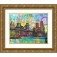 thumbnail image 1 of Dean Russo Collection 24x19 Gold Ornate Wood Framed with Double Matting Museum Art Print Titled - NYC-Brooklyn Bridge, 1 of 4