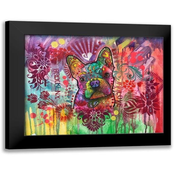 Dean Russo Collection 24x20 Black Modern Framed Museum Art Print Titled - Frenchie Jacket