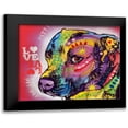 thumbnail image 1 of Dean Russo Collection 24x20 Black Modern Framed Museum Art Print Titled - Gratitude Pit Bull Pittie Love, 1 of 5