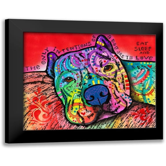 Dean Russo Collection 24x20 Black Modern Framed Museum Art Print Titled - Intentions