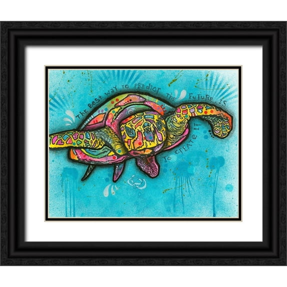 Dean Russo Collection 24x20 Black Ornate Wood Framed with Double Matting Museum Art Print Titled - Turtle