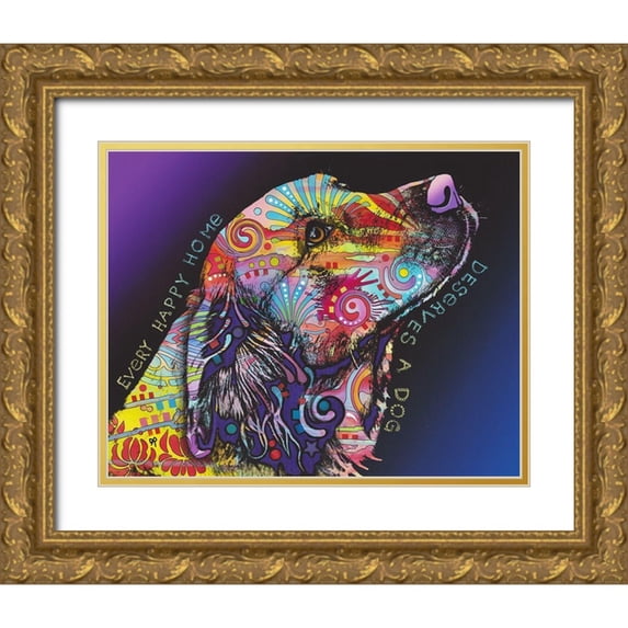 Dean Russo Collection 24x20 Gold Ornate Wood Framed with Double Matting Museum Art Print Titled - Every Happy Home