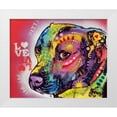 thumbnail image 1 of Dean Russo Collection 24x20 White Modern Wood Framed Museum Art Print Titled - Gratitude Pit Bull Pittie Love, 1 of 4