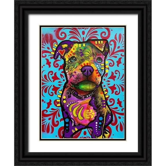 Dean Russo Collection 25x32 Black Ornate Wood Framed with Double Matting Museum Art Print Titled - Pittie Pup