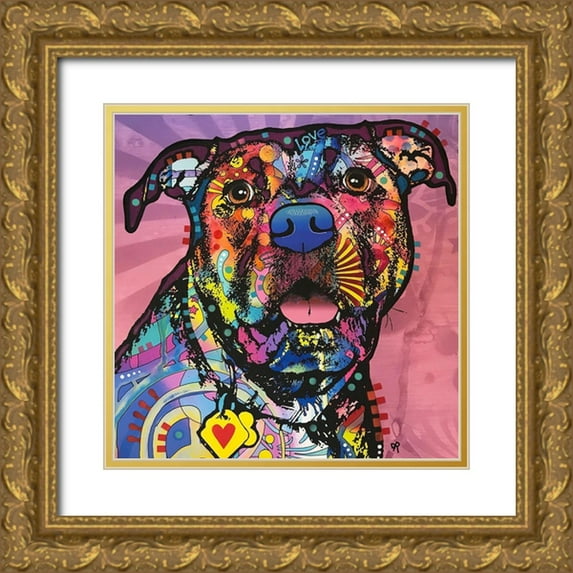 Dean Russo Collection 26x26 Gold Ornate Wood Framed with Double Matting Museum Art Print Titled - Love Face