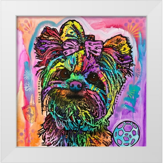 Dean Russo Collection 26x26 White Modern Wood Framed Museum Art Print Titled - Chloe Bear