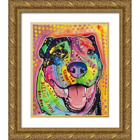 Dean Russo Collection 26x31 Gold Ornate Wood Framed with Double Matting Museum Art Print Titled - Have Pittie