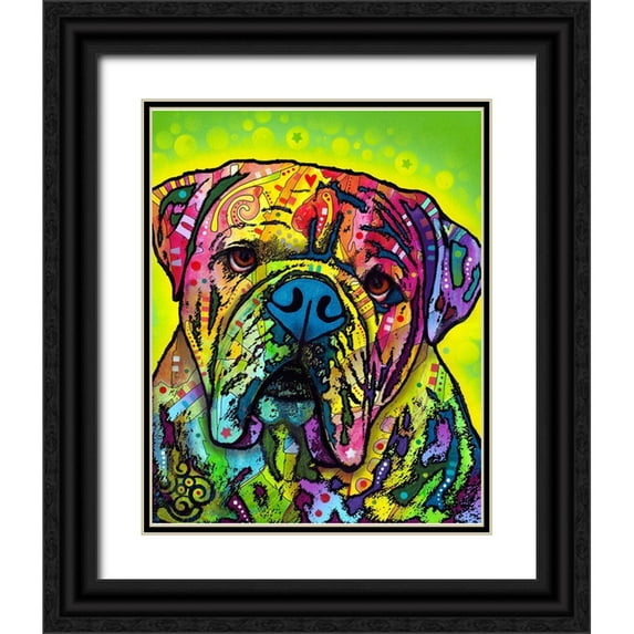 Dean Russo Collection 26x32 Black Ornate Wood Framed with Double Matting Museum Art Print Titled - Hey Bulldog