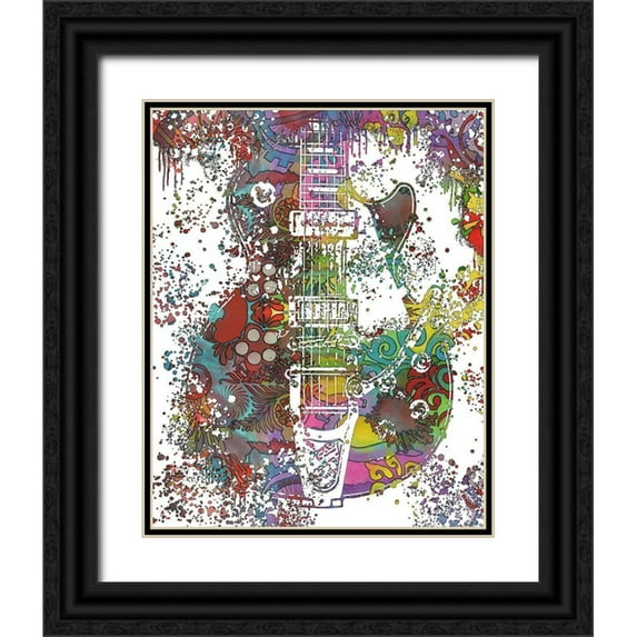 Dean Russo Collection 26x32 Black Ornate Wood Framed with Double Matting Museum Art Print Titled - Les Paul Whammy