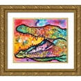 thumbnail image 1 of Dean Russo Collection 31x26 Gold Ornate Wood Framed with Double Matting Museum Art Print Titled - Alligator, 1 of 4
