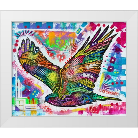 Dean Russo Collection 31x26 White Modern Wood Framed Museum Art Print Titled - Hawk
