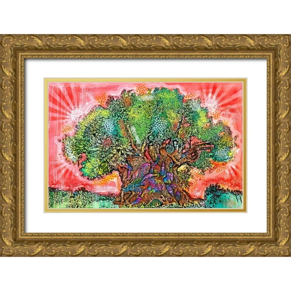 Dean Russo Collection 32x22 Gold Ornate Wood Framed with Double Matting Museum Art Print Titled - Tree of Life