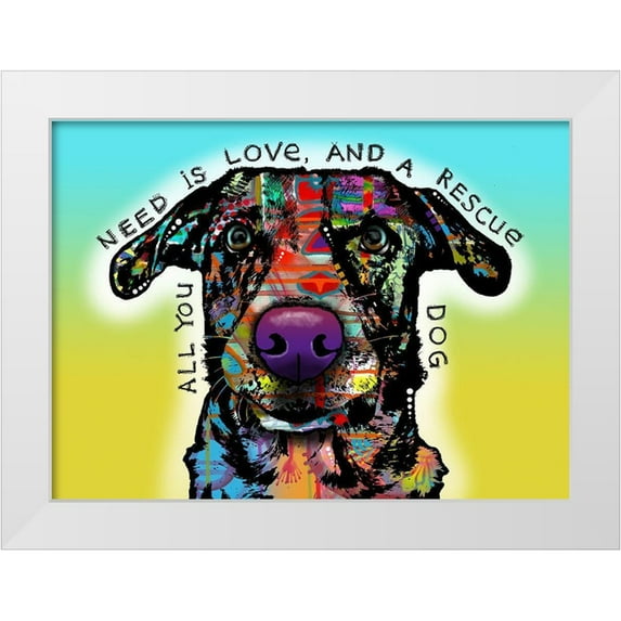 Dean Russo Collection 32x24 White Modern Wood Framed Museum Art Print Titled - Love and Rescue