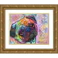 thumbnail image 1 of Dean Russo Collection 32x26 Gold Ornate Wood Framed with Double Matting Museum Art Print Titled - Pug Love, 1 of 4