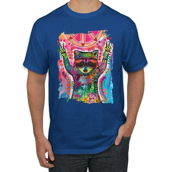 Dean Russo Cosmic Panda Animal Lover Men's Graphic T-Shirt, Royal, 3X-Large