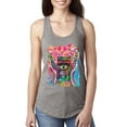 thumbnail image 1 of Dean Russo Cosmic Trash Panda Animal Lover Ladies Racerback Tank Top, Heather Grey, Medium, 1 of 6