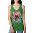 thumbnail image 1 of Dean Russo Cosmic Trash Panda Animal Lover Ladies Racerback Tank Top, Kelly, Large, 1 of 6