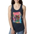 thumbnail image 1 of Dean Russo Cosmic Trash Panda Animal Lover Ladies Racerback Tank Top, Navy, Medium, 1 of 6